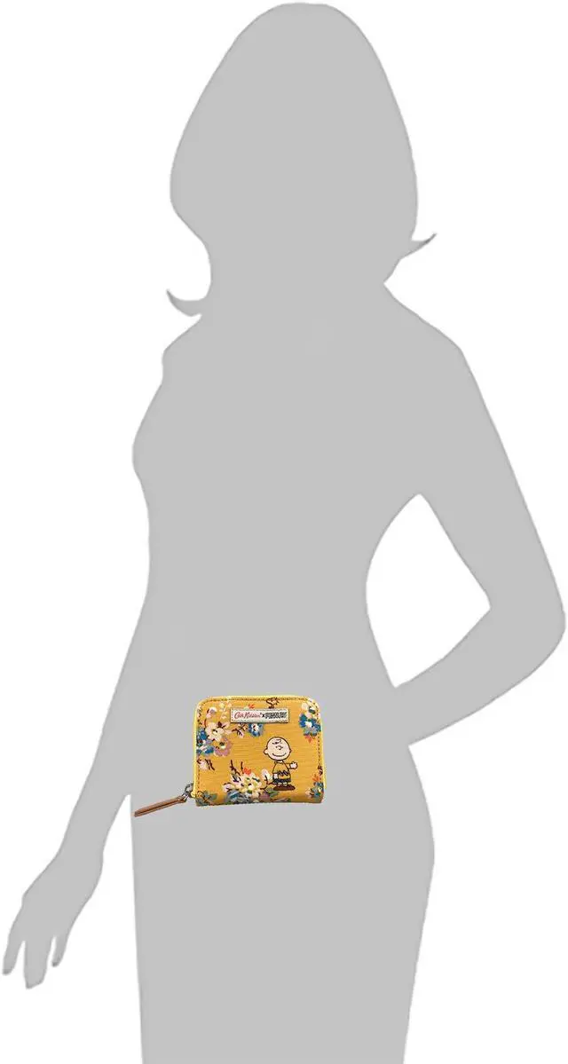 Alt view image 3 of 7 - Cath Kidston Compact Continental Wallet Water Resistant Matt Oilcloth Small Purse Snoopy Kingswood Rose Mustard Yellow