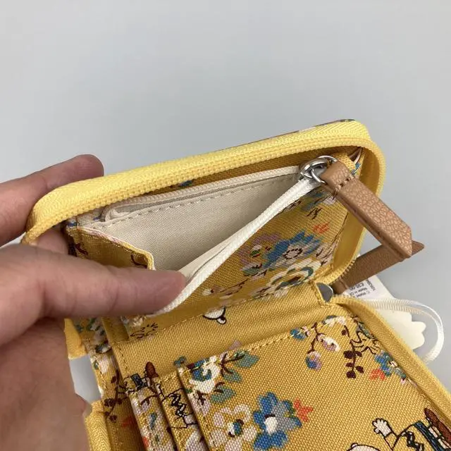 Alt view image 7 of 7 - Cath Kidston Compact Continental Wallet Water Resistant Matt Oilcloth Small Purse Snoopy Kingswood Rose Mustard Yellow