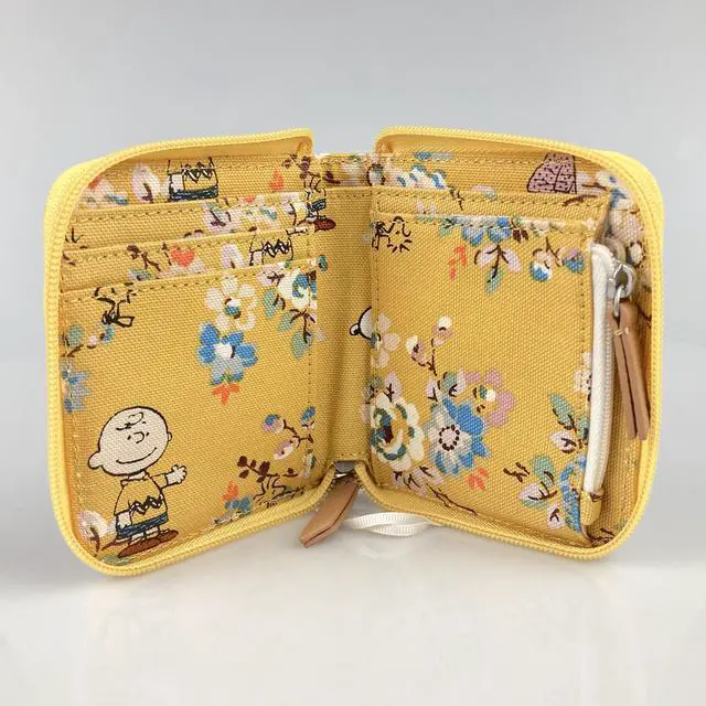 Alt view image 5 of 7 - Cath Kidston Compact Continental Wallet Water Resistant Matt Oilcloth Small Purse Snoopy Kingswood Rose Mustard Yellow