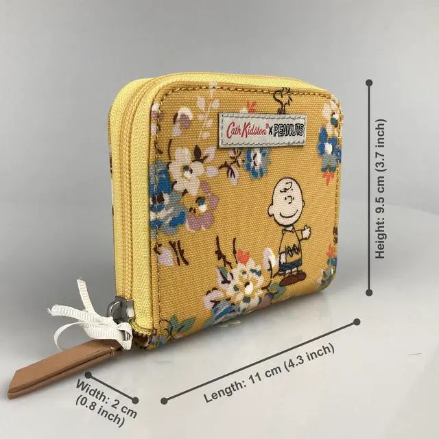 Alt view image 2 of 7 - Cath Kidston Compact Continental Wallet Water Resistant Matt Oilcloth Small Purse Snoopy Kingswood Rose Mustard Yellow
