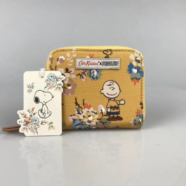 Alt view image 4 of 7 - Cath Kidston Compact Continental Wallet Water Resistant Matt Oilcloth Small Purse Snoopy Kingswood Rose Mustard Yellow