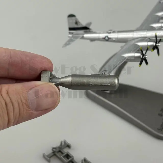Alt view image 5 of 7 - Collectable Diecast 1:300 Scale 1945 B-29 Superfortress Aircraft Diecast Model with Little Boy AtomicBomb Plastic Model