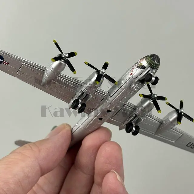 Alt view image 7 of 7 - Collectable Diecast 1:300 Scale 1945 B-29 Superfortress Aircraft Diecast Model with Little Boy AtomicBomb Plastic Model