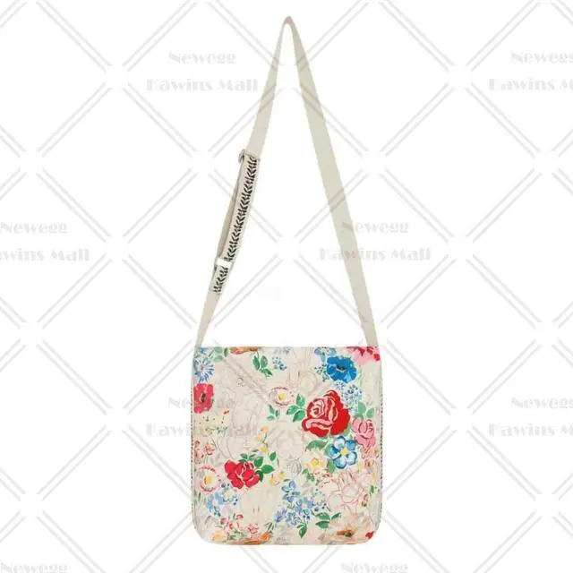 Alt view image 4 of 7 - Cath Kidston x Looney Tunes Special Edition Zipped Messenger Bag Women Crossbody Bag Tunes Blooms Bugs Bunny Porky Pig and Tweety Bird in Flowers Pattern Cream Color