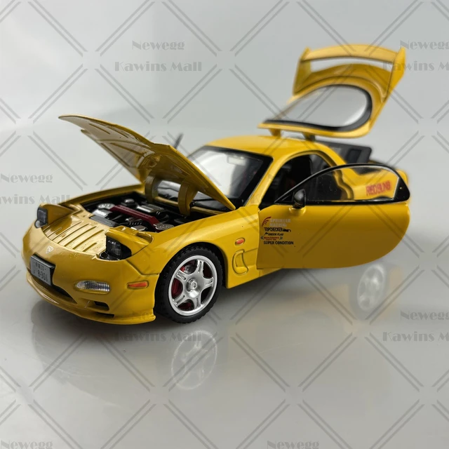 Alt view image 4 of 7 - 1:28 Scale Mazda RX-7 FD3S Type-R Sports Car Diecast Model Initial D Keisuke Takahashi