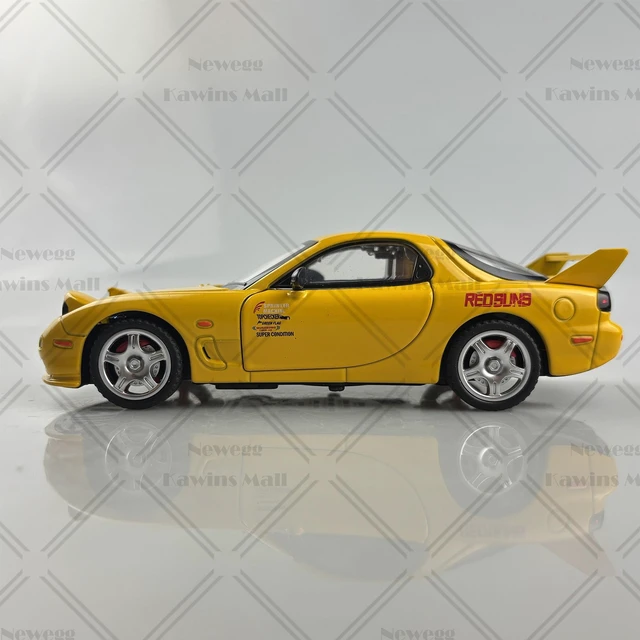 Alt view image 3 of 7 - 1:28 Scale Mazda RX-7 FD3S Type-R Sports Car Diecast Model Initial D Keisuke Takahashi