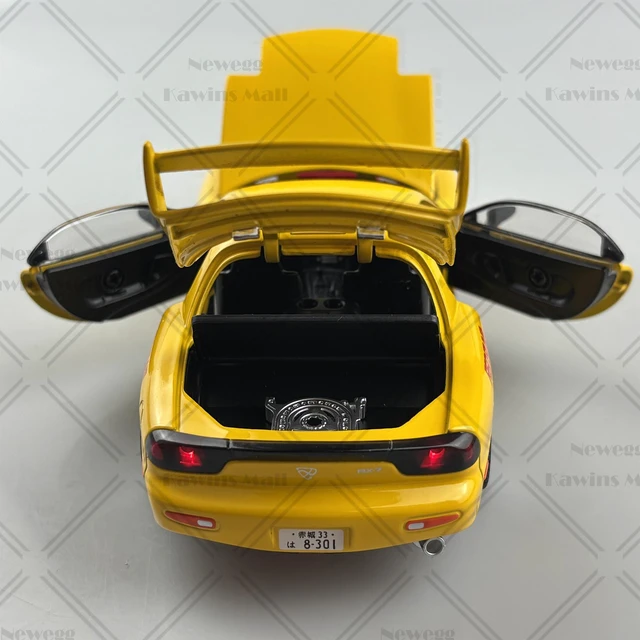 Alt view image 6 of 7 - 1:28 Scale Mazda RX-7 FD3S Type-R Sports Car Diecast Model Initial D Keisuke Takahashi