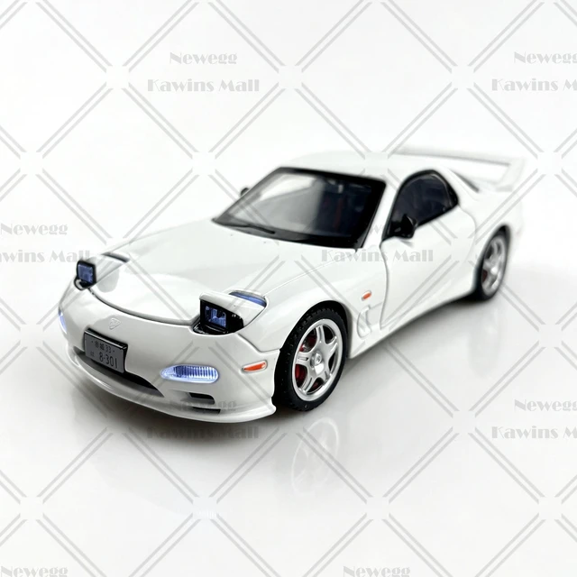 Main image of 1:28 Scale Mazda RX-7 FD3S Type-R Sports Car Diecast Model Initial D Keisuke Takahashi White