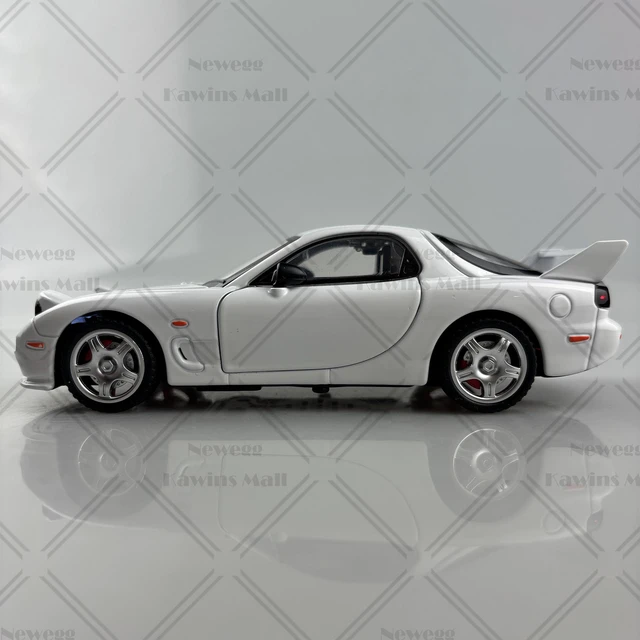Alt view image 3 of 7 - 1:28 Scale Mazda RX-7 FD3S Type-R Sports Car Diecast Model Initial D Keisuke Takahashi White
