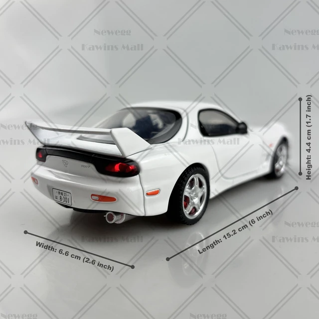 Alt view image 2 of 7 - 1:28 Scale Mazda RX-7 FD3S Type-R Sports Car Diecast Model Initial D Keisuke Takahashi White