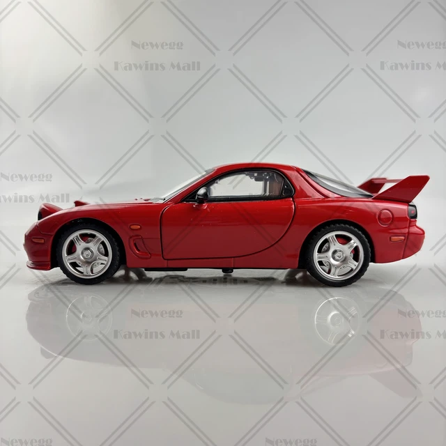 Alt view image 3 of 6 - 1:28 Scale Mazda RX-7 FD3S Type-R Sports Car Diecast Model Initial D Keisuke Takahashi Red