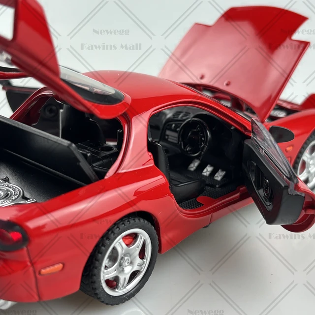 Alt view image 6 of 6 - 1:28 Scale Mazda RX-7 FD3S Type-R Sports Car Diecast Model Initial D Keisuke Takahashi Red