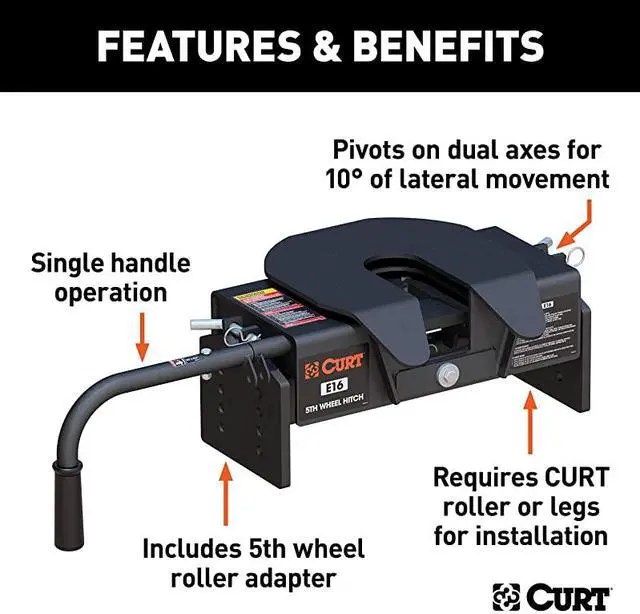 Alt view image 3 of 7 - 16515 E16 5th Wheel Hitch Head Only, Legs or Roller Required, 16,000 lbs