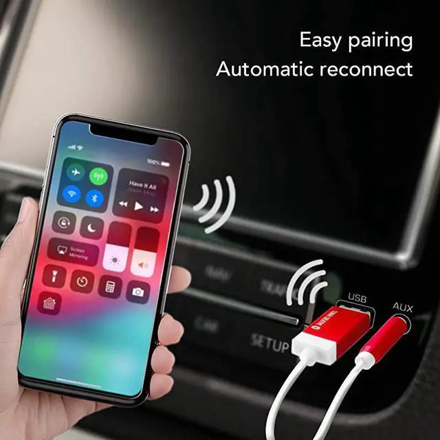 Alt view image 3 of 7 - Firefly Bluetooth Receiver Worlds Smallest USB Wireless Audio Bluetooth 42 Adapter with 35mm AUX for CarHome Stereo Music Streaming Auto On No Charging Needed Car Kit Black