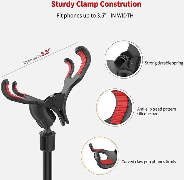 Alt view image 4 of 7 - Upgraded No Glue Car Phone Mount Windshield with Strong Suction Long Arm Cell Phone Holder for Car with XShaped Clamp Fits ThickIrregular Phone Case