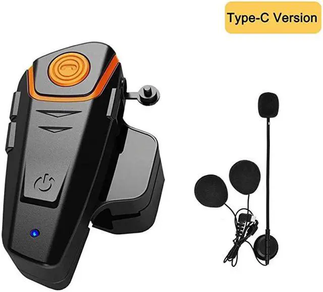 Main image of Bluetooth Headset, BT-S2 Motorbike Helmet Intercom up to 3 Riders 1000M Helmet Communication System Supports Handsfree/Stereo Music/FM/GPS/ MP3 (Boom Microphone,Single)