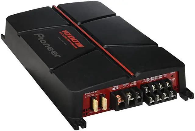 Alt view image 3 of 3 - GM-A6704 4-Channel Bridgeable Amplifier with Bass Boost,Black/red