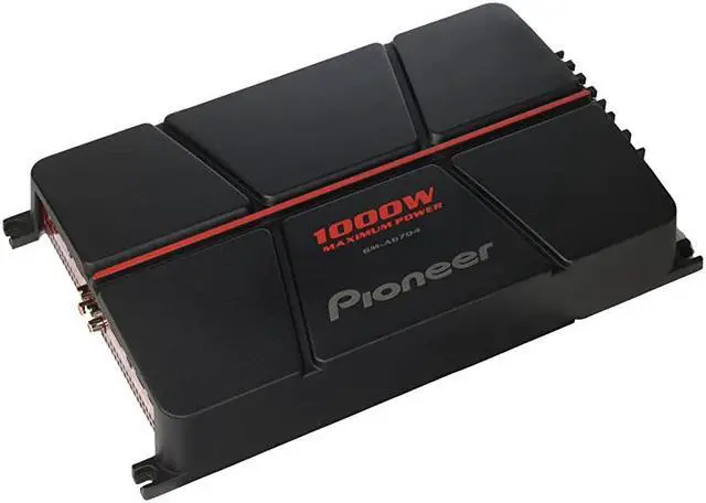 Main image of GM-A6704 4-Channel Bridgeable Amplifier with Bass Boost,Black/red
