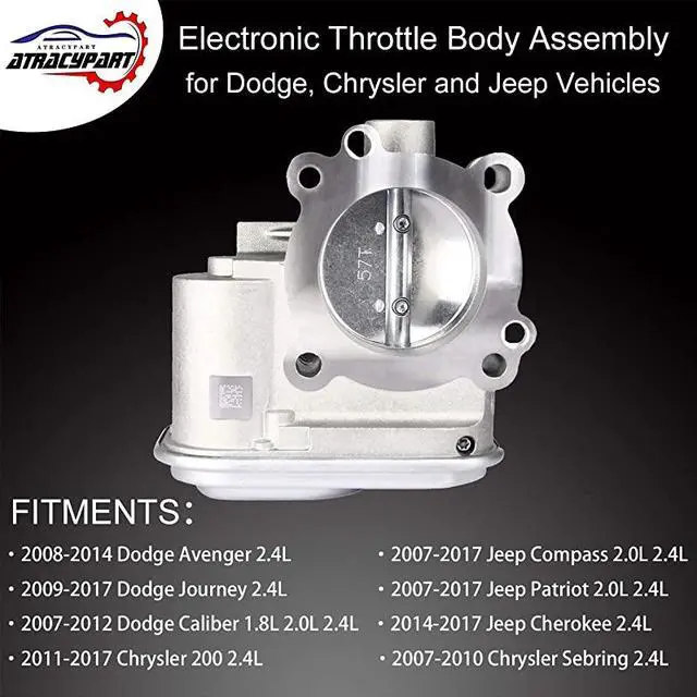 Alt view image 3 of 7 - Throttle Body Assembly with IAC TPS | for Dodge Avenger Caliber Journey Chrysler 200 Sebring Jeep Cherokee Compass Patriot | Replace # 04891735AC 4891735AC 4891735AB 4891735AD