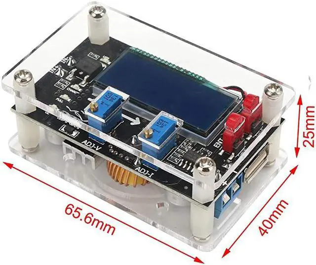 Alt view image 4 of 7 - Buck Module DROK Adjustable Buck Converter Step Down Voltage Regulator 6V32V 30V 24V 12V to 1532V 5V 5A LCD Power Supply Volt Reducer Transformer Module Board with USB Port Protective Case