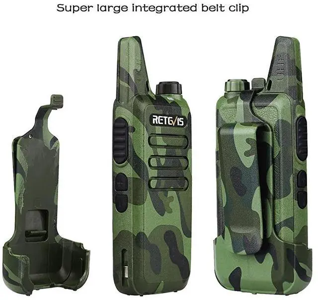 Alt view image 3 of 7 - RT22 Walkie Talkies Rechargeable Long Range,Wireless VOX Two Way Radio with Air Tube Earpiece Adults Kids Camping Hiking Biking (2 Pack)