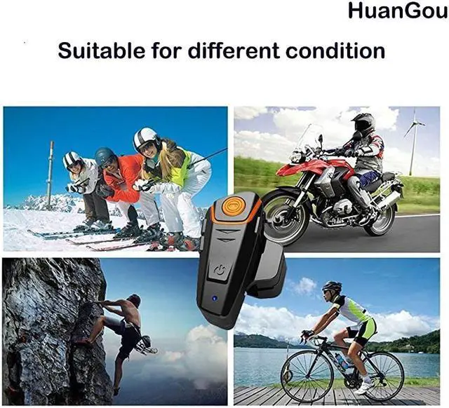 Alt view image 2 of 7 - Bluetooth Headset, BT-S2 Motorbike Helmet Intercom up to 3 Riders 1000M Helmet Communication System Supports Handsfree/Stereo Music/FM/GPS/ MP3 (Boom Microphone,Single)