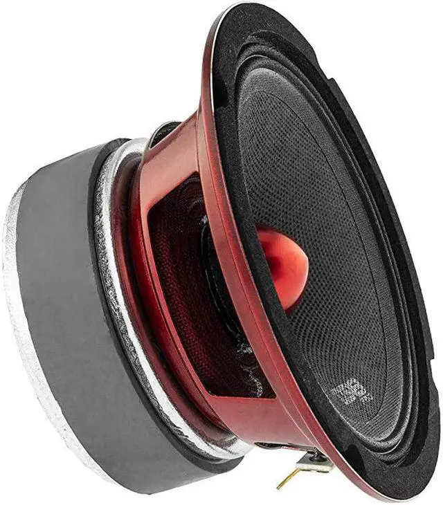 Alt view image 2 of 5 - PROX44BM Loudspeaker 4 Midrange Red Aluminum Bullet 200W Max 100W RMS 4 Ohms Premium Quality Audio Door Speakers for Car or Truck Stereo Sound System 1 Speaker