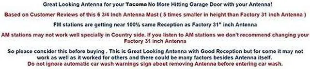 Alt view image 3 of 3 - 3/4" ANTENNA MAST - FITS : TOYOTA TACOMA 2005 007 08 09 10 11 2012 2013 2014 2015