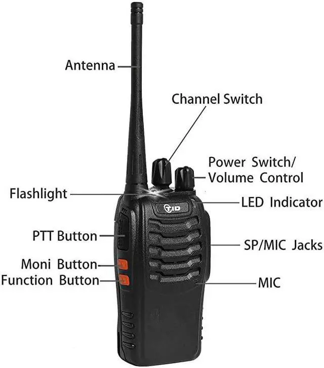 Alt view image 2 of 7 - TDV2 Two Way Radio Rechargeable 2 Way Radio UHF VOX Long Range 2Way Radios Walkie Talkies for Adults with Secret Service Earpiece 10 Radio