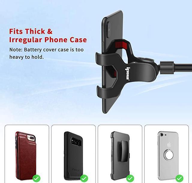 Alt view image 5 of 7 - Upgraded No Glue Car Phone Mount Windshield with Strong Suction Long Arm Cell Phone Holder for Car with XShaped Clamp Fits ThickIrregular Phone Case
