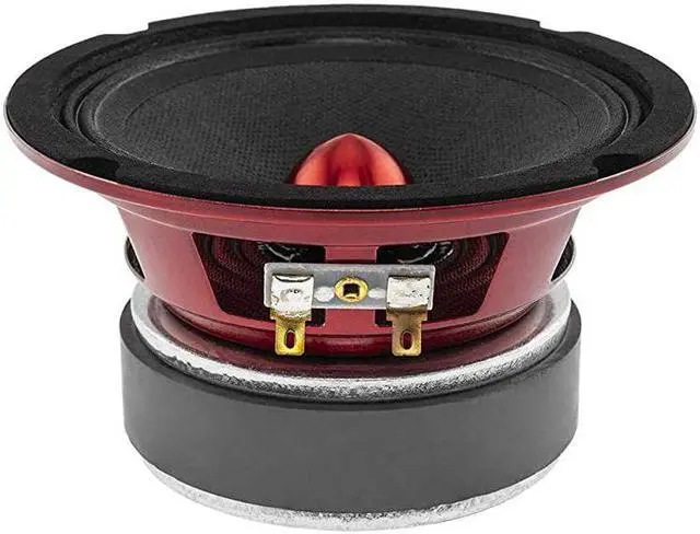 Alt view image 3 of 5 - PROX44BM Loudspeaker 4 Midrange Red Aluminum Bullet 200W Max 100W RMS 4 Ohms Premium Quality Audio Door Speakers for Car or Truck Stereo Sound System 1 Speaker