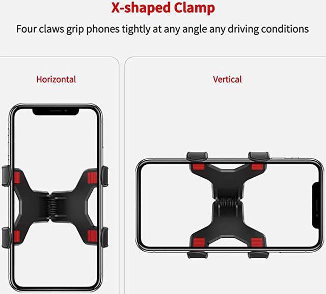 Alt view image 6 of 7 - Upgraded No Glue Car Phone Mount Windshield with Strong Suction Long Arm Cell Phone Holder for Car with XShaped Clamp Fits ThickIrregular Phone Case