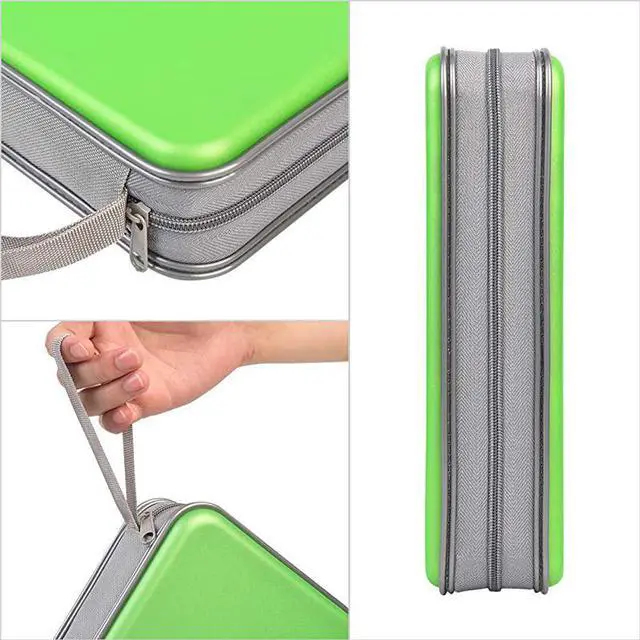 Alt view image 2 of 7 - CD Case 96 Capacity Hard Plastic CD Holder Protective DVD Disc Storage Case Holder Portable Zipper CD DVD Organizer Storage Wallet for Car Home Travel 96 Capacity Green