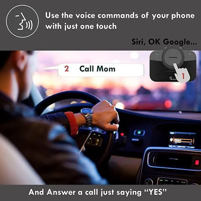 Alt view image 2 of 7 - Car Speakerphone BPRO 2 Hands Free with Bluetooth Automatic Cellphone Connection