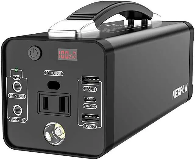 Main image of Portable Power Station 48000mAh Solar Generator Lithium Polymer Battery Emergency Backup Portable Power Source with 110V120WPeak 150W AC Inverter Outlet USBC PD 30 for Outdoors Camping