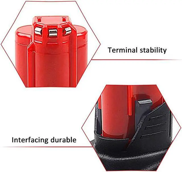 Alt view image 3 of 6 - 2 Pack  M12 6A Replacement Battery Compatible with Milwaukee M12 12V Lithiumion Battery 48112411 48112440 48112402 Tools