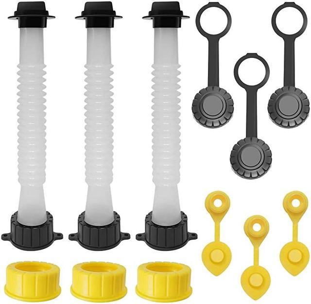 Gas Can Spout Replacement, Gas Can Nozzle Kit with Screw Collar Caps,  Gasket Stopper,and 2 Kinds Gas Can Vent Cap for Most Style Gas Can, Highly