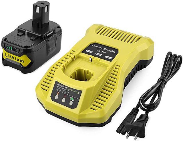 Upgrade P108 Replacement Battery ryobi 18v Battery Ryobi Charger for Ryobi Battery 18V ONE + P108 P107 P104 P105 P102 P103 Tools Compatible with 260051002 P117 P118 P113 BCL1418