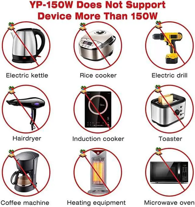 Alt view image 7 of 7 - Portable Power Station 48000mAh Solar Generator Lithium Polymer Battery Emergency Backup Portable Power Source with 110V120WPeak 150W AC Inverter Outlet USBC PD 30 for Outdoors Camping