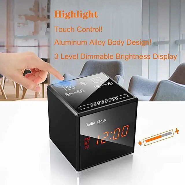 Alt view image 6 of 7 - Cam Spy Camera Alarm Clock FM Radio 1080P Nanny Cams Wireless with Phone App Bluetooth Speaker amp USB Charging Ports Night Vision amp Motion Detection Storage 128GB