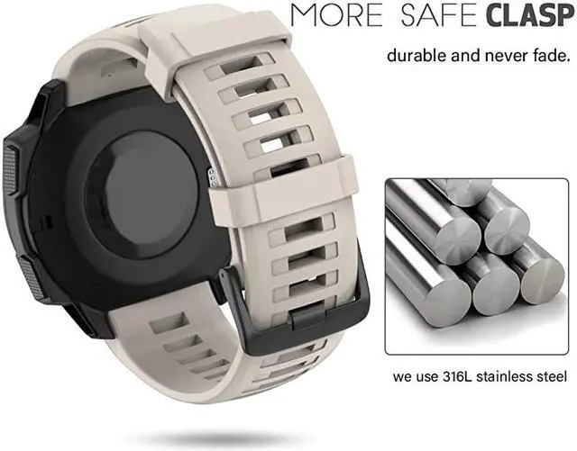 Alt view image 3 of 7 - for Garmin Instinct Band, Soft Silicone Replacement Watch Strap Compatible with Garmin Instinct/ Solar/ Tactical(tundra)