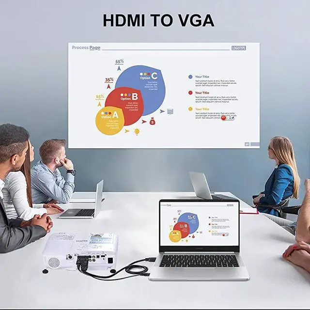 Alt view image 3 of 6 - HDMI to VGA AdapterConverter 1080P HDMI Female to VGA Male Converter Adapter 35mm Audio Cable