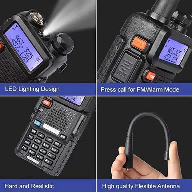 Alt view image 7 of 7 - UV5R Two Way Radio Dual Band 136174400480Mhz Walkie Talkie 1800mAh Liion Battery