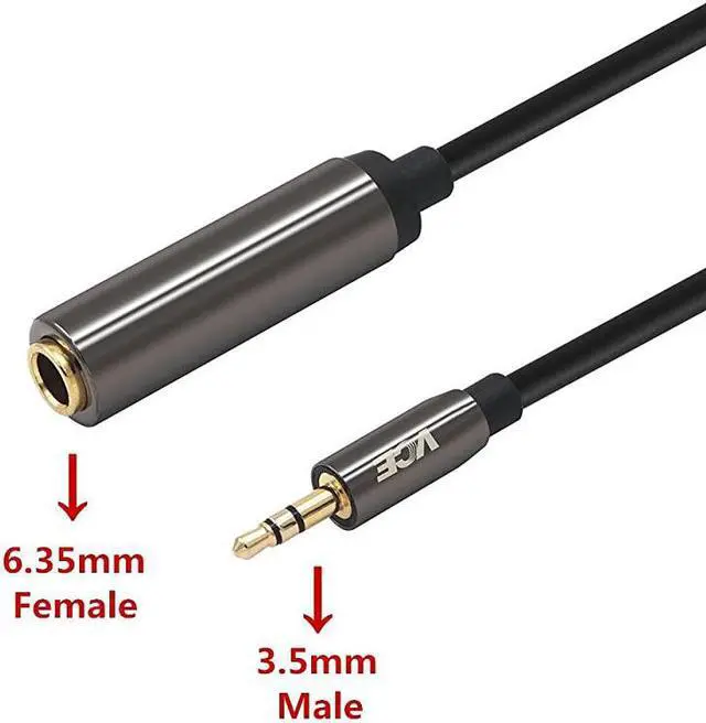 Alt view image 2 of 7 - 14 to 18 Adapter35mm 18 inch Male to 635mm 14 inch Female Audio Jack Gold Plated Adapter for Amplifiers Guitar Home Theater Devices Laptop Headphones 8inch