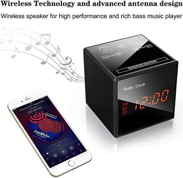 Alt view image 4 of 7 - Cam Spy Camera Alarm Clock FM Radio 1080P Nanny Cams Wireless with Phone App Bluetooth Speaker amp USB Charging Ports Night Vision amp Motion Detection Storage 128GB