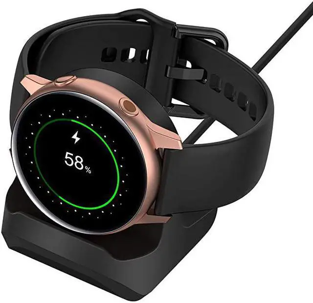 Main image of for Samsung Galaxy Watch 3 41mm 45mm Active 2 40mm 44mmGalaxy Watch Active 40mmNonSlip Silicone Charging Dock HolderCharger Bracket with Integrated Cable Management Slot Black