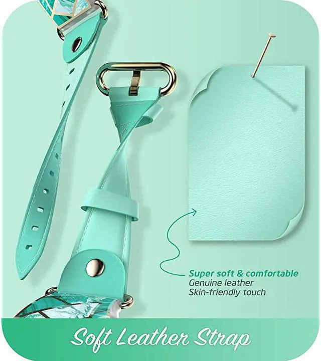 Alt view image 3 of 7 - Band Compatible with Apple Watch Band 38 mm Cosmo Stylish Sporty Protective Bumper Case with Adjustable Strap Bands for Apple Watch Series 321 Green