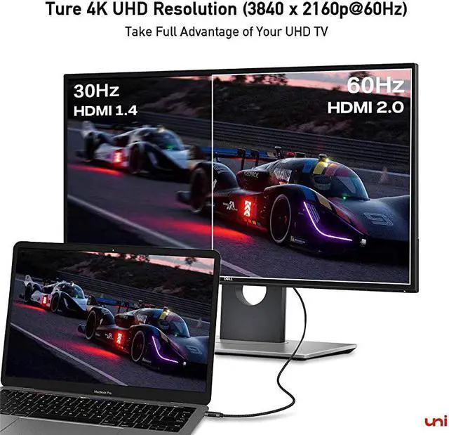 Alt view image 6 of 7 - USB C to HDMI Cable for Home Office | 3ft 4K60Hz  USB TypeC to HDMI Braided Cable Thunderbolt 3 Compatible for MacBook Pro 20202019 MacBook AiriPad Pro 20202018 Samsung S20 and More