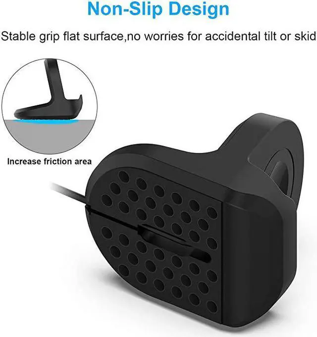 Alt view image 2 of 6 - for Samsung Galaxy Watch 3 41mm 45mm Active 2 40mm 44mmGalaxy Watch Active 40mmNonSlip Silicone Charging Dock HolderCharger Bracket with Integrated Cable Management Slot Black