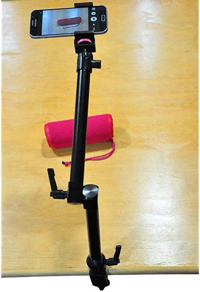 Alt view image 3 of 5 - MCM5 Tabletop Photography Videography Live Stream Zoom Meeting Classroom Table clamp Mount with ¼-20 mounting Bolt for iPhone Android Smartphone, and Nikon Sony Canon Camera & Camcorder